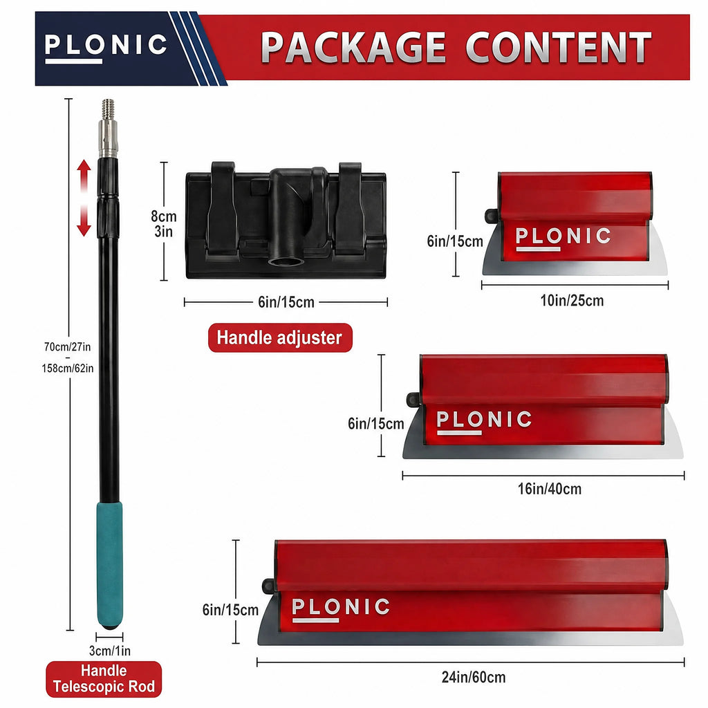 Drywall Skimming Blade Starter Set (10", 16", 24")