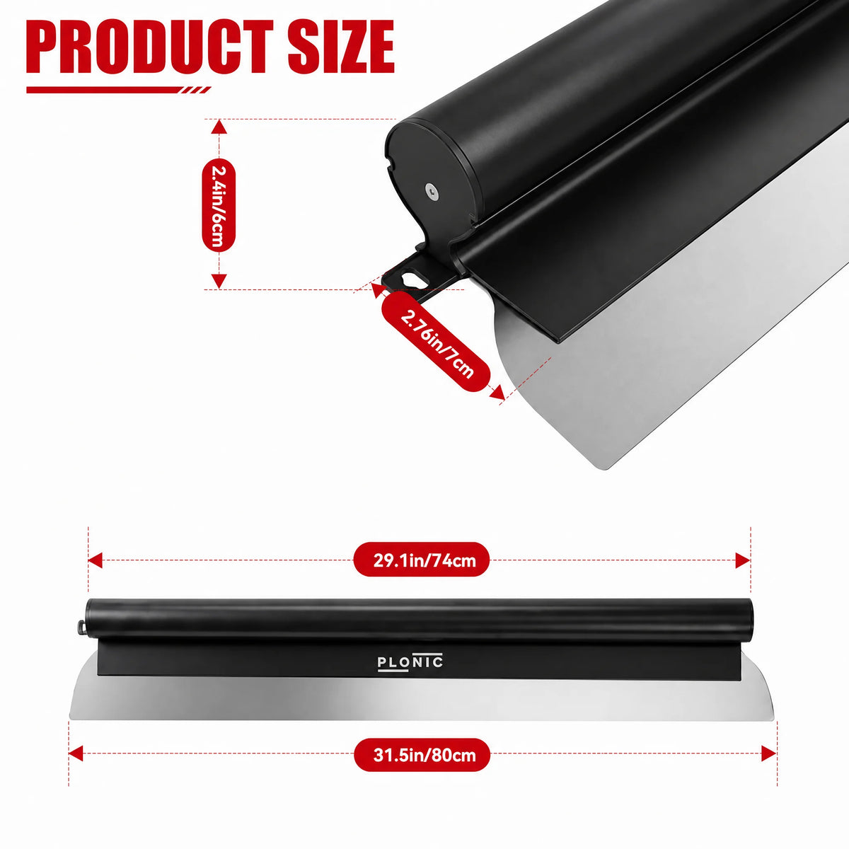 32" Professional Drywall Skimming Blade, 0.5mm 301 Stainless