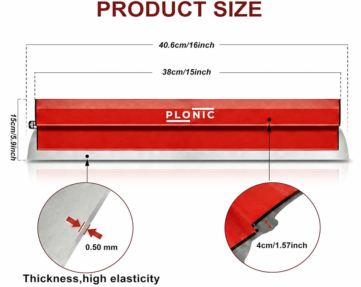 16 Inch Drywall Skimming Blade, 0.50mm Stainless Steel