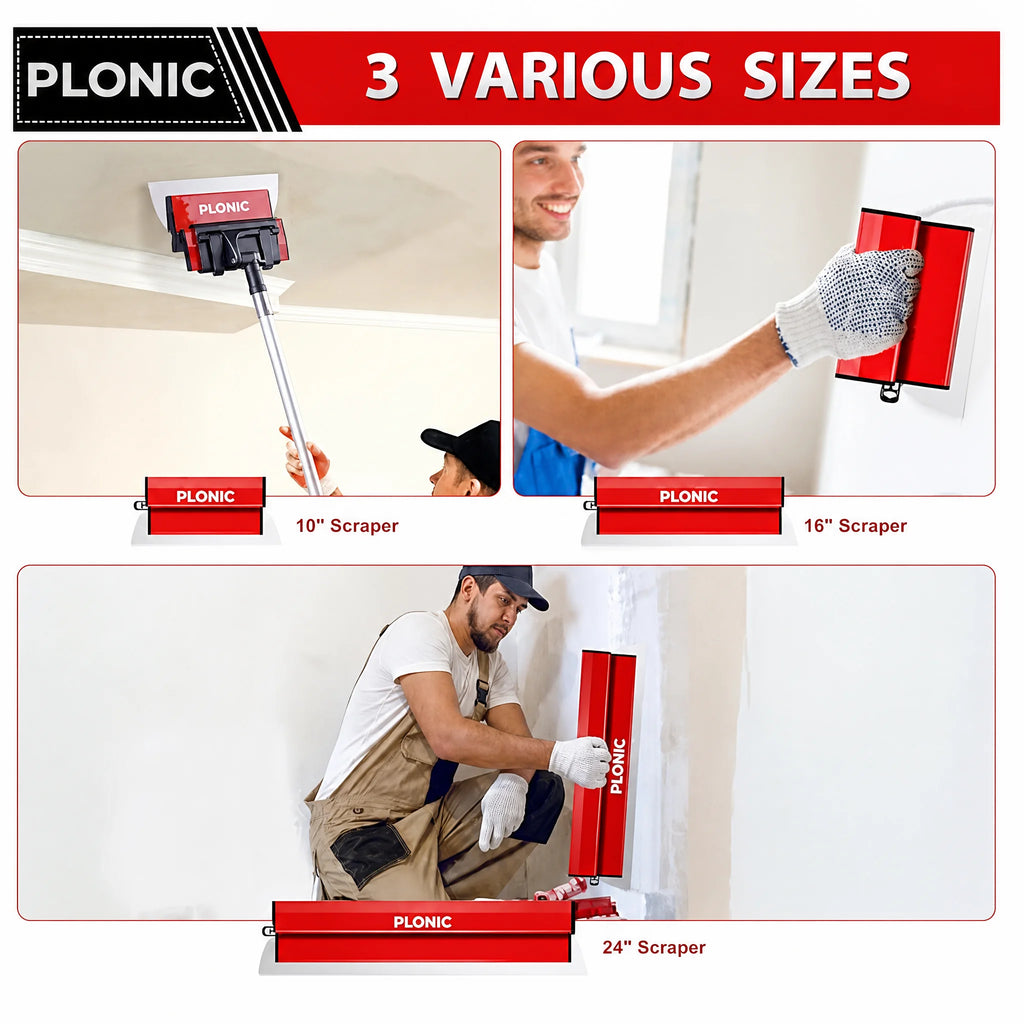 Drywall Skimming Blade Starter Set (10", 16", 24")