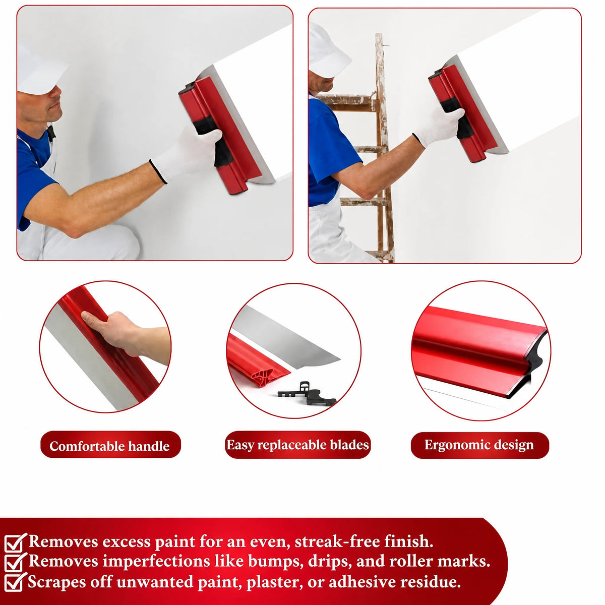 Drywall Skimming Blade Set with Portable Case (6-Piece Set)