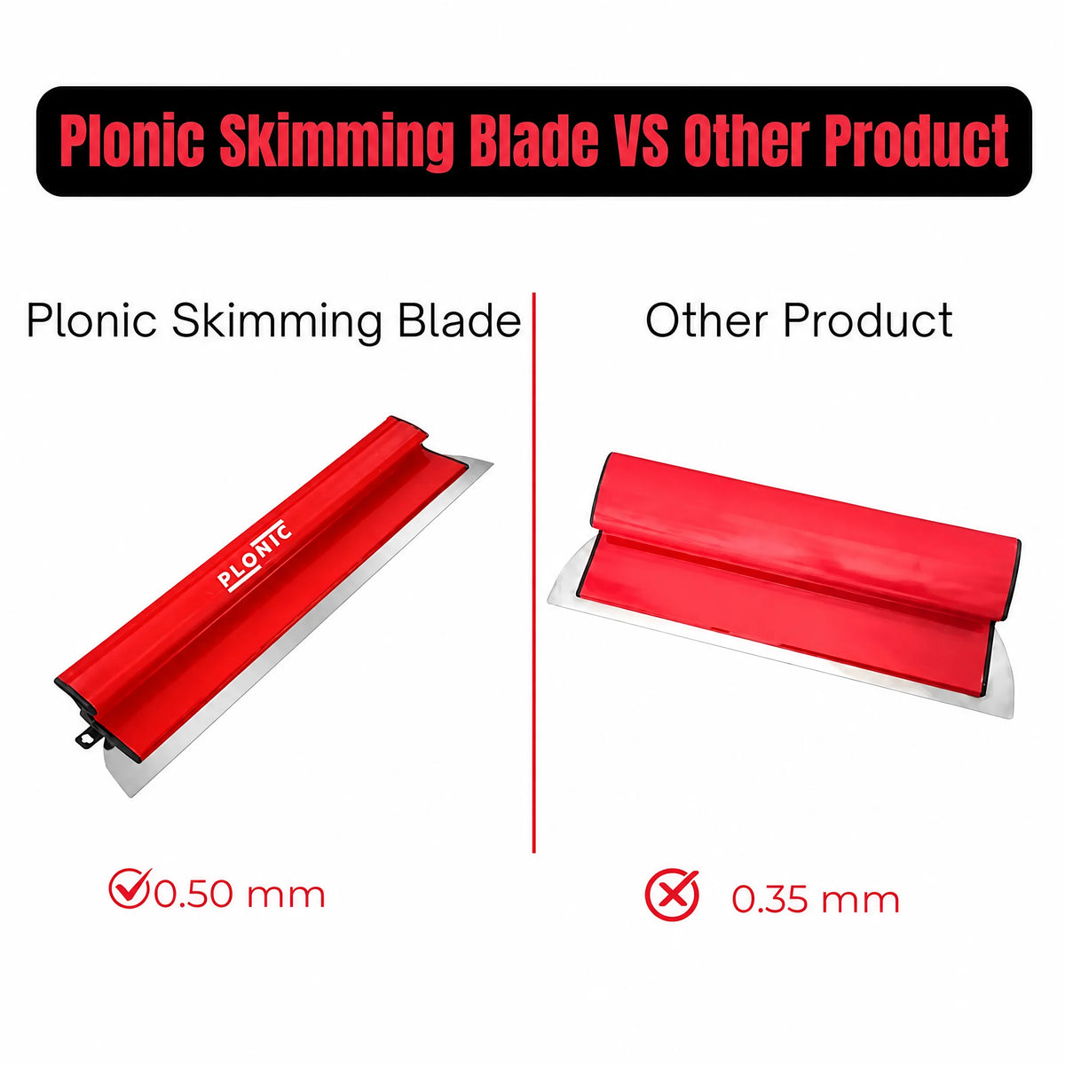 24 Inch Drywall Skimming Blade, 0.50mm Stainless Steel