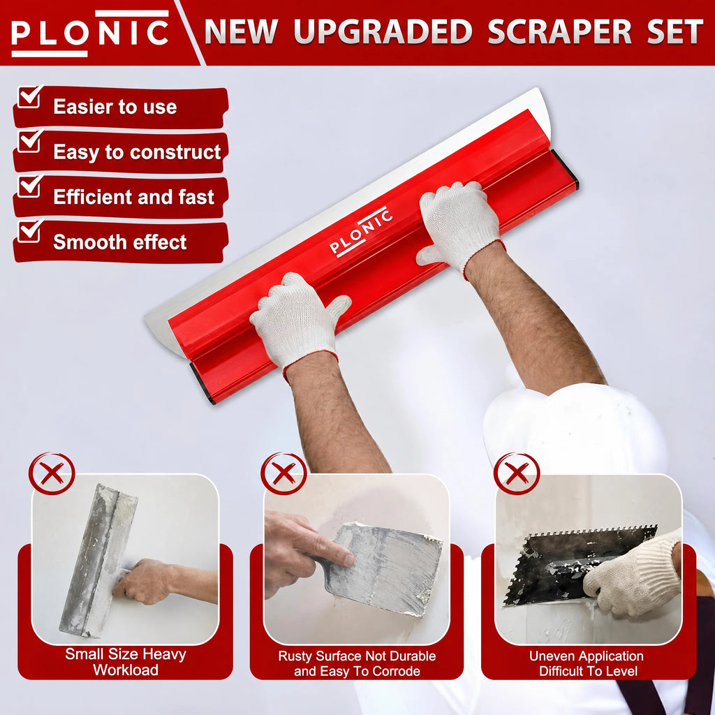Drywall Skimming Blade Starter Set (10", 16", 24")