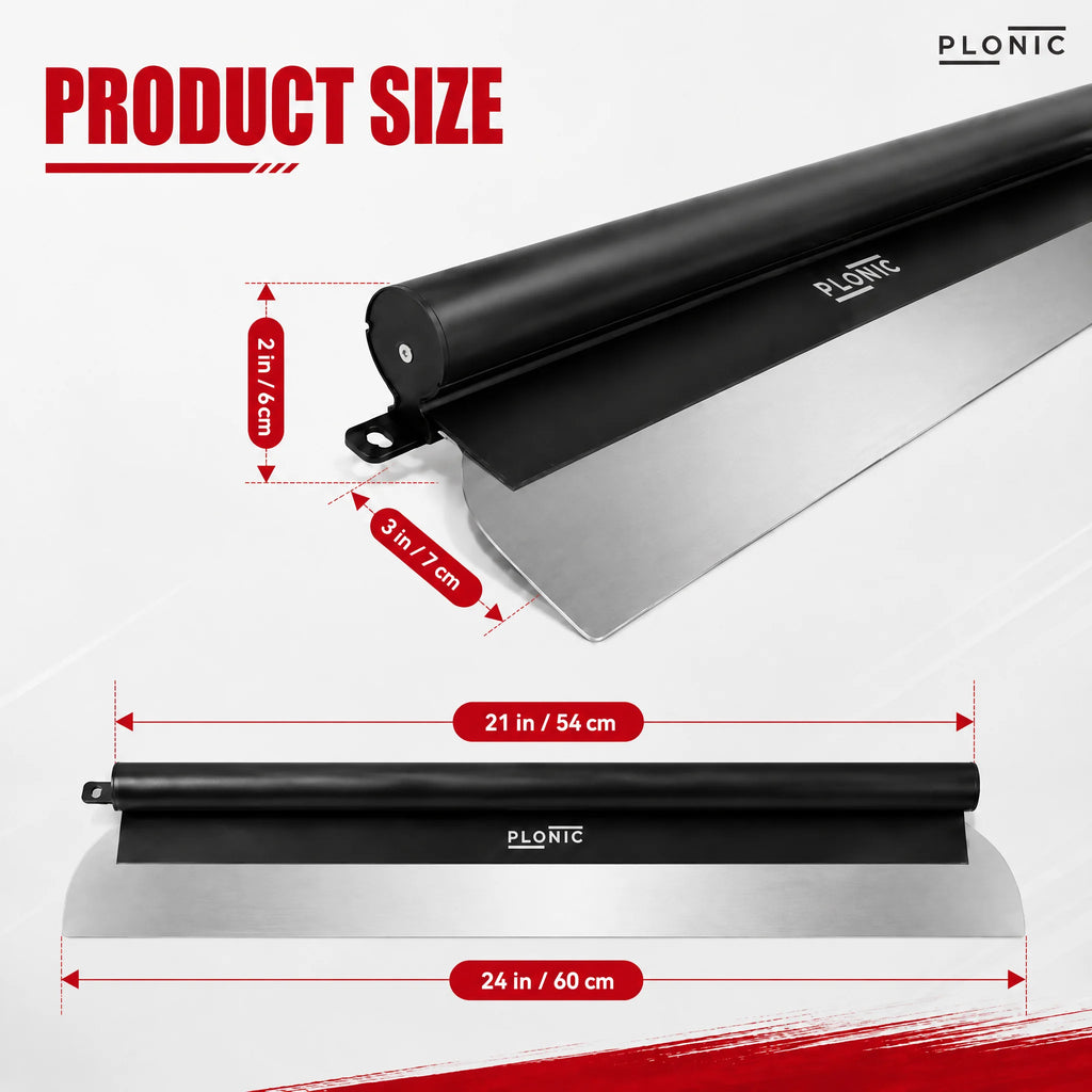 24" Professional Drywall Skimming Blade, 0.5mm 301 Stainless
