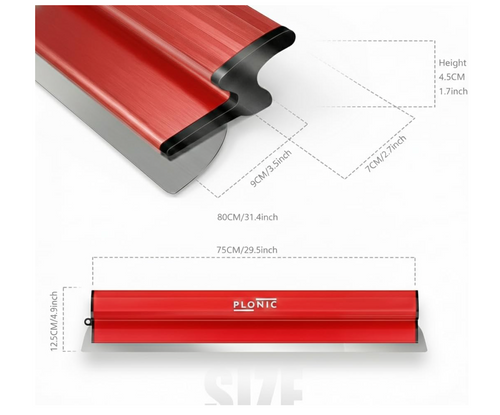 PLONIC 32 inch drywall skimming blade | PLONIC 0.5mm stainless steel skimming blade | 32 inch drywall skim coat knife | Professional drywall finishing blade | Stainless steel plaster skimming blade | Flexible drywall skimming blade for walls | 32 inch skim coating blade for ceilings | Drywall finishing tool for Level 5 finish | Joint compound skimming blade | Extra wide drywall smoothing blade | Professional wall finishing knife | Drywall plaster finishing tool | Stainless steel drywall blade for large wall