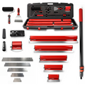 PLONIC 5 piece drywall skimming blade kit | PLONIC stainless steel skimming blade set | Drywall skimming blade kit with extension handle | Professional drywall finishing blade kit | 10 to 40 inch drywall skimming blades | Stainless steel skim coat knife set | Drywall finishing tools with carry case | Level 5 drywall finishing kit | Skim coating blade kit for walls and ceilings | Professional plaster skimming blade set | Joint compound finishing tool kit | Drywall smoothing blade set | Stainless steel drywal