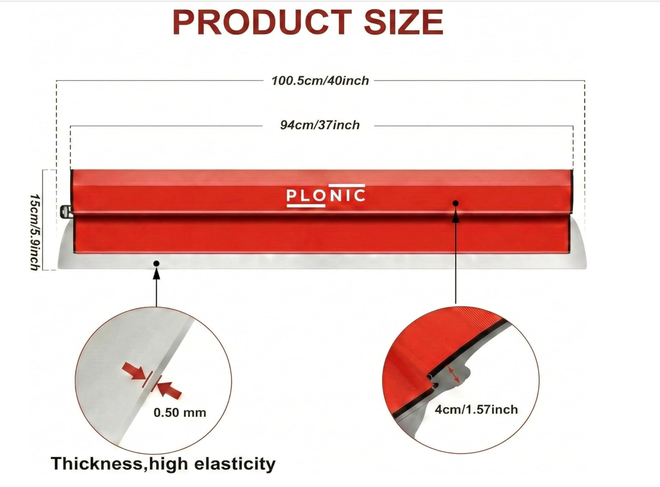 PLONIC PRO-SERIES 40" STAINLESS STEEL SKIMMING BLADE