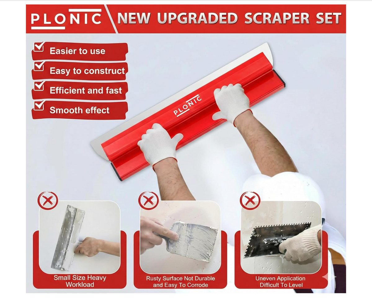 PLONIC skimming blade compared with small scrapers: easier to use, faster and smoother
